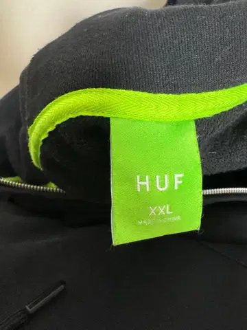 HUF 풀 집업 후드티 XXL 블랙