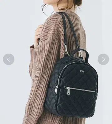 GYDA 블랙 퀼팅 백팩