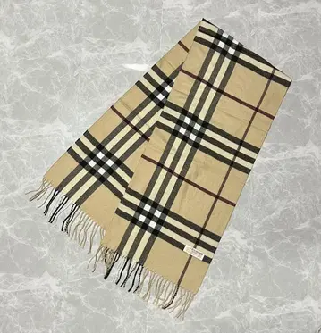 ROYAL ROSSI 캐시미어 100% 머플러 체크 무늬 베이지