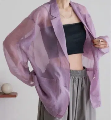 [ 미개봉 새상품 ] LOWRYS FARM 시어 자켓 퍼플