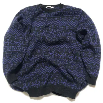 90s 빈티지 기하학 올 패턴 니트 일본제 스웨터 시티 보이