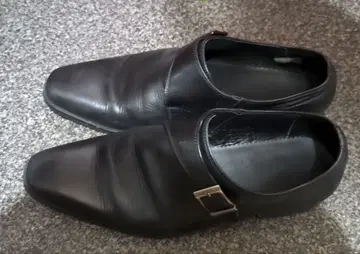 블랙 가죽 드레스 슈즈 버클 포함 27.5