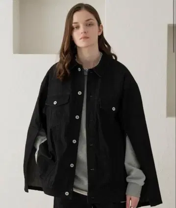 [ selle 글란트] 리지드 데님 암 슬릿 자켓