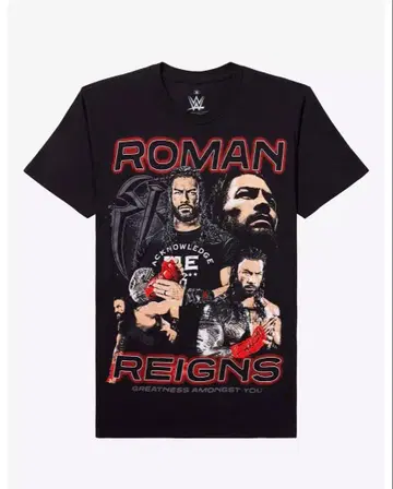 [ 미사용 새상품 ] WWE 로만 레인즈 T셔츠 XL 사이즈