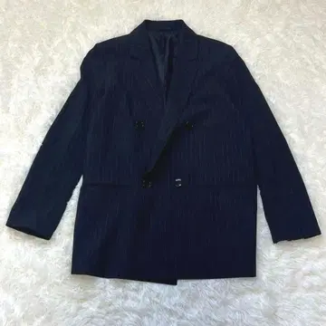 [ 단종 ] 지유 GU 더블 브레스트 자켓 [ L ] 스트라이프 네이비