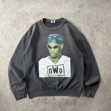 90s 데니스 로드맨 맨투맨 USA제 블랙 L nWo WCW