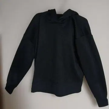 로주몽드클레르 속기모 블랙 후드 부착 크롭 후드티