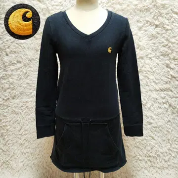 칼하트 무릎 기장 맨투맨 원피스 블랙 M 자수