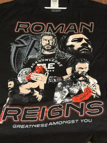 [ 미사용 새상품 ] WWE 로만 레인즈 T셔츠 2XL
