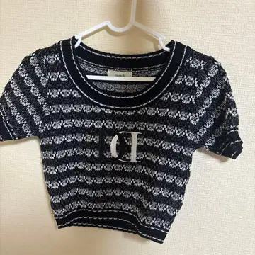 Darich 스트라이프 크롭 반팔 탑