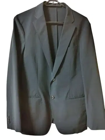 블랙 싱글 브레스 정장 자켓