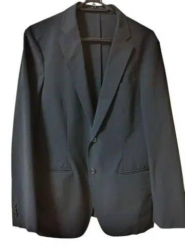 블랙 싱글 브레스 정장 자켓