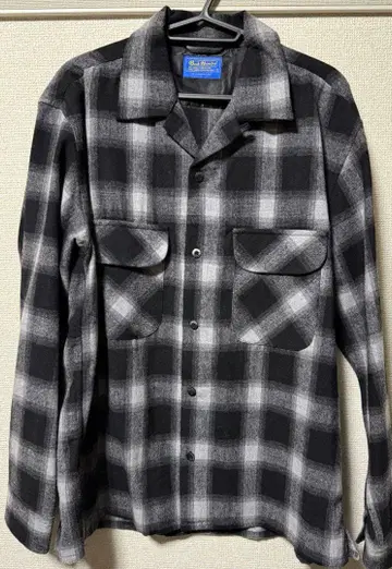 BACK NUMBER 울 믹스 오픈 카라 셔츠 보드 셔츠 L