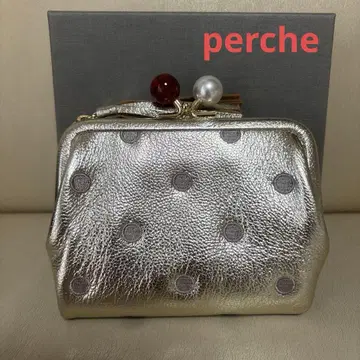페르케 perche 메탈릭 골드 도트 무늬 접이식 지갑