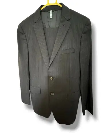 JUNMEN 블랙 스트라이프 상하의 세트 비즈니스 정장