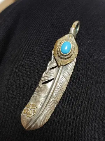 고로즈 goro's 상금 금줄 터콰이즈 & 로즈 부착 특대형 페더