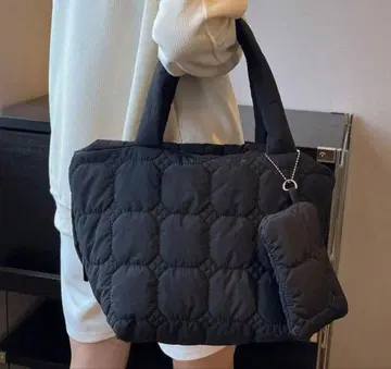 나일론 토트백 블랙 부속 파우치 포함