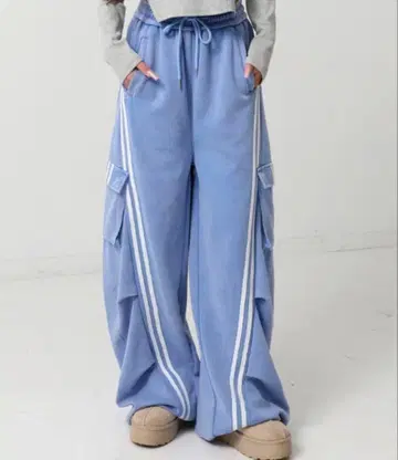 ANAP 워시 가공 라인 맨투맨 카고 팬츠