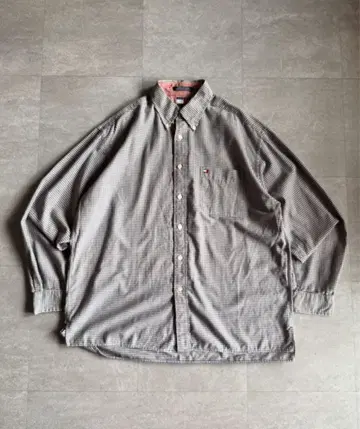 타미힐피거 오버 사이즈 체크 셔츠 L 사이즈