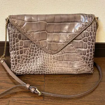 Lancel 란셀 크로커다일풍 인조 가죽 클러치백 숄더백