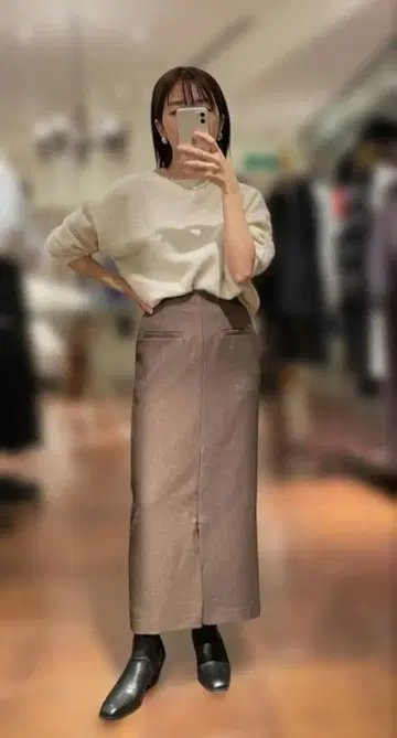 라운지 드레스 프론트 ZIP 스커트