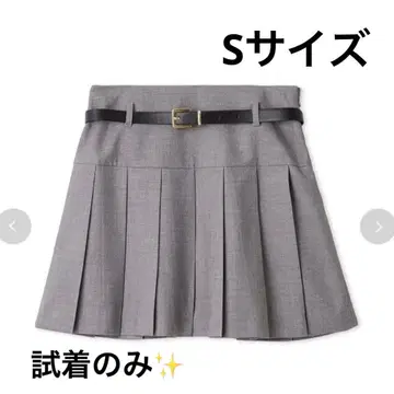 LILYBROWN 릴리 브라운 벨트 포함 절개 플리츠 스커트 쇼팬츠