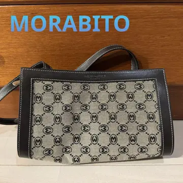 모라비토 M 로고 자카드 숄더백 네이비 브랜드 가죽 여성용