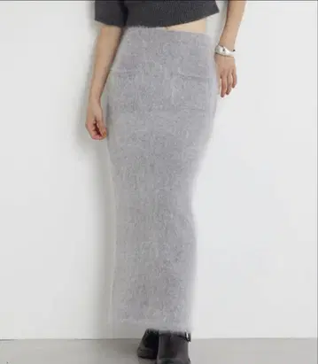 Whim Gazette THE PAUSE 퍼 니트 타이트 스커트