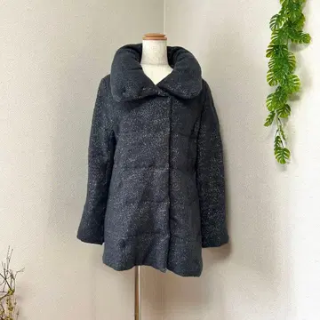 쿠 드 샹스 C de C 다운 자켓 코트 40 L 그레이 울 혼방