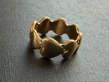 아쉬페프랑스 H.P.FRANCE 하트형 디자인의 골드 컬러 반지 12호