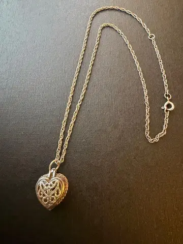 H.P.FRANCE 실버 925 각인 하트형 펜던트 목걸이