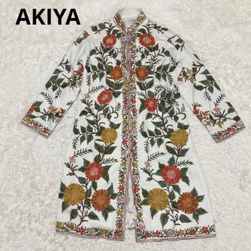 a2027 [ AKIYA ] 꽃무늬 차이나풍 코트 롱 자켓 꽃무늬 자수