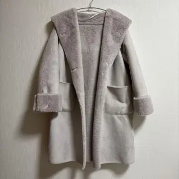 무스탕 코트 여성용 무스탕 터치 코트