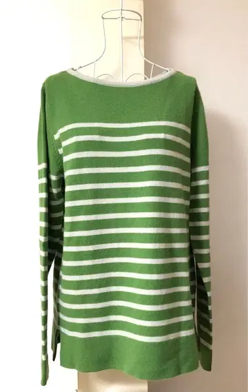 보더 무늬 캐시미어 니트