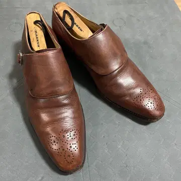 브라운 가죽 드레스 슈즈 스트랩 포함