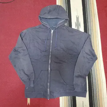 퍼플네이비 60s~70s 페이드 ZIP 후드티 안감 써멀