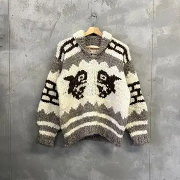 코위찬 인디언 니트 캐나다제 울 코위찬 니트 스웨터