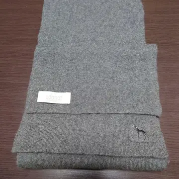 adabat 그레이 머플러 개 자수 포함 캐시미어 새상품급