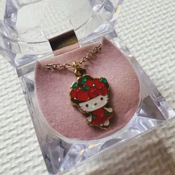 [새상품] 키티 목걸이 액세서리 여성용 사과 산리오