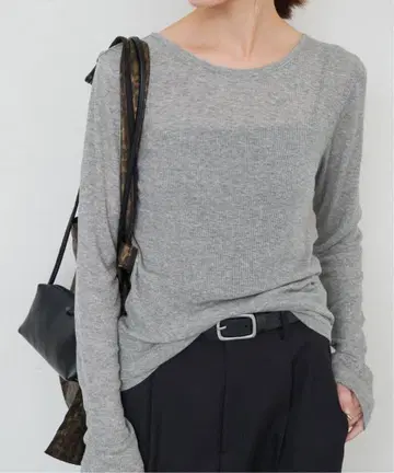 택 포함 미사용 24AW SLOBE IENA 소프트 코튼 크루넥 그레이