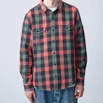 론 헤르만 OUTERKNOWN 체크 무늬 플란넬 셔츠 L 사이즈
