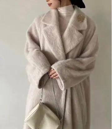 SNIDEL 샤기 코쿤 코트 베이지 0 사이즈