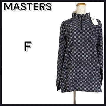[새상품] 마스터즈 긴팔 피케 셔츠 모노그램 블랙 그레이 골프