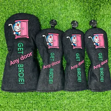 새상품 4종 세트 도라에몽 데님 골프 클럽 헤드커버 1+3+UT+UT