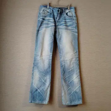 [ 00s y2k ] 라이트 블루 데님 팬츠 M 히게 허니컴