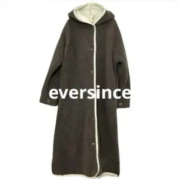 eversince 에버신스 롱 코트 플리스 밤색 다크 그레이