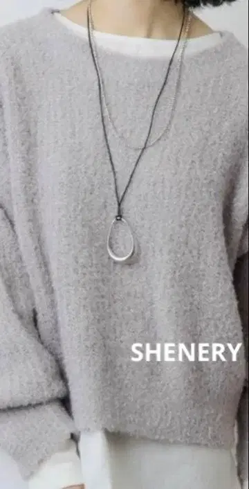 새상품급 SHENERY 시너리 라메 숏 니트 그레이 F 긴팔 니트