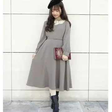 안 어나더 안젤라스 요크 배색 레이스 원피스