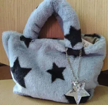 mieux'un 인조 모피 핸드백 별 패턴 스팽글 참 포함