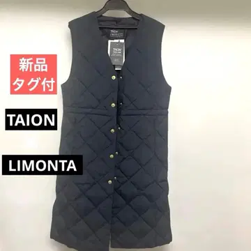 새상품 TAION 퀼팅 다운 V넥 롱 베스트 정가 27500엔